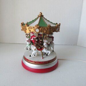 Vintage Christmas Carousel Merry Go Round PAC Pan-Asian Creations Santa WORKS